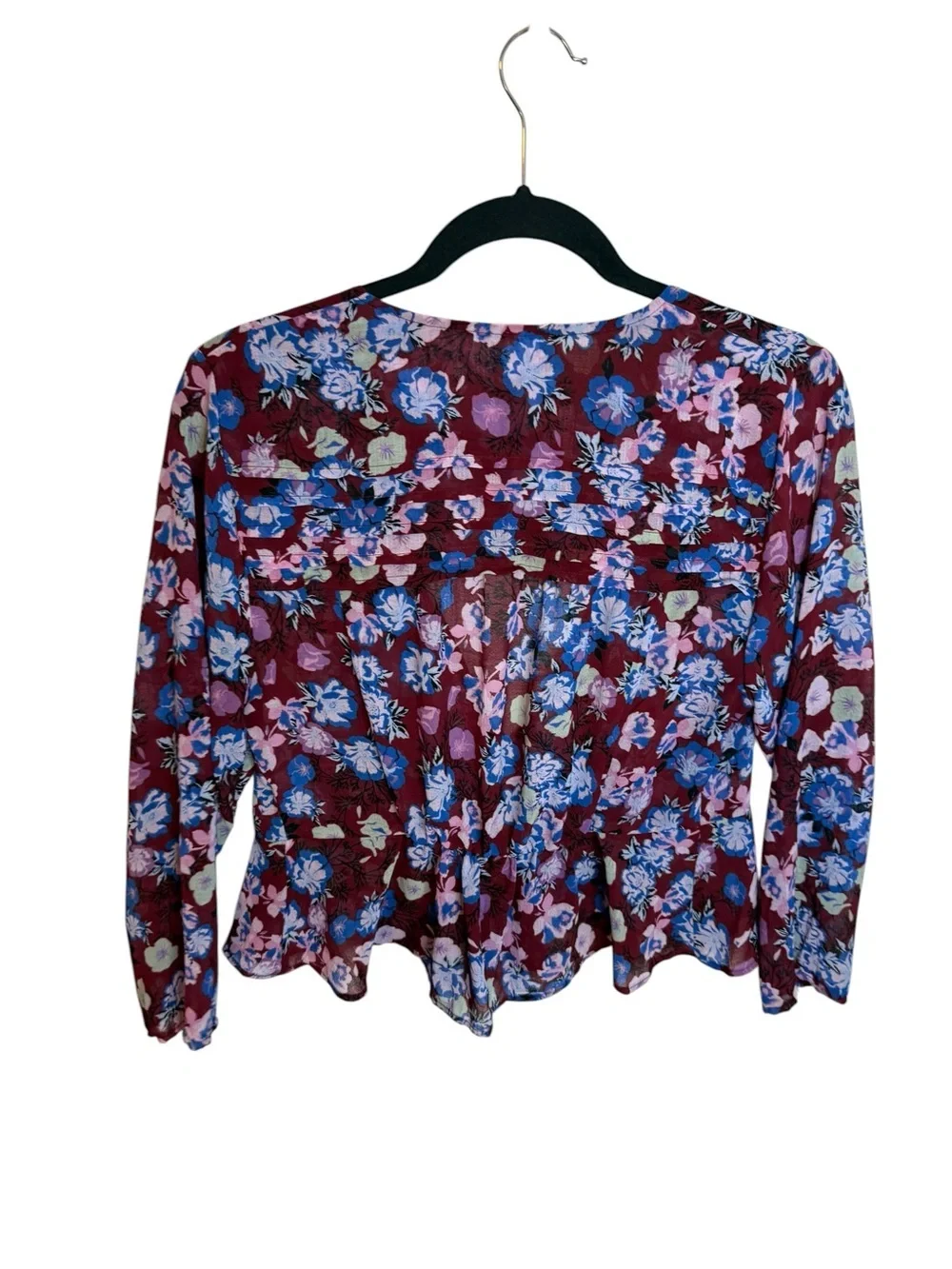 Free People Maybel Floral Tie Front Blouse